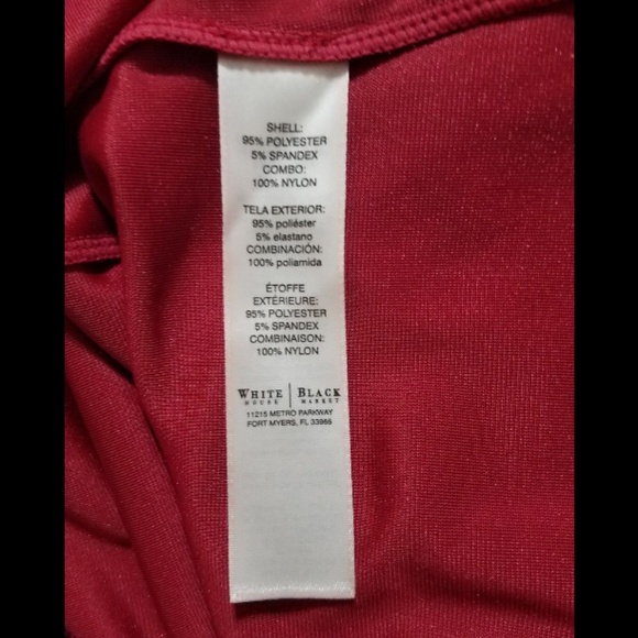 WHBM Red Velvet Black Lace Trim Cami Size Small - Picture 6 of 6